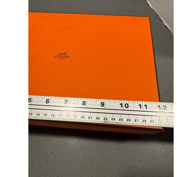 Authentic Hermes Paris Empty Box Only Size 12" x 8" x 4.5" Orange Square Storage - Picture 10 of 11